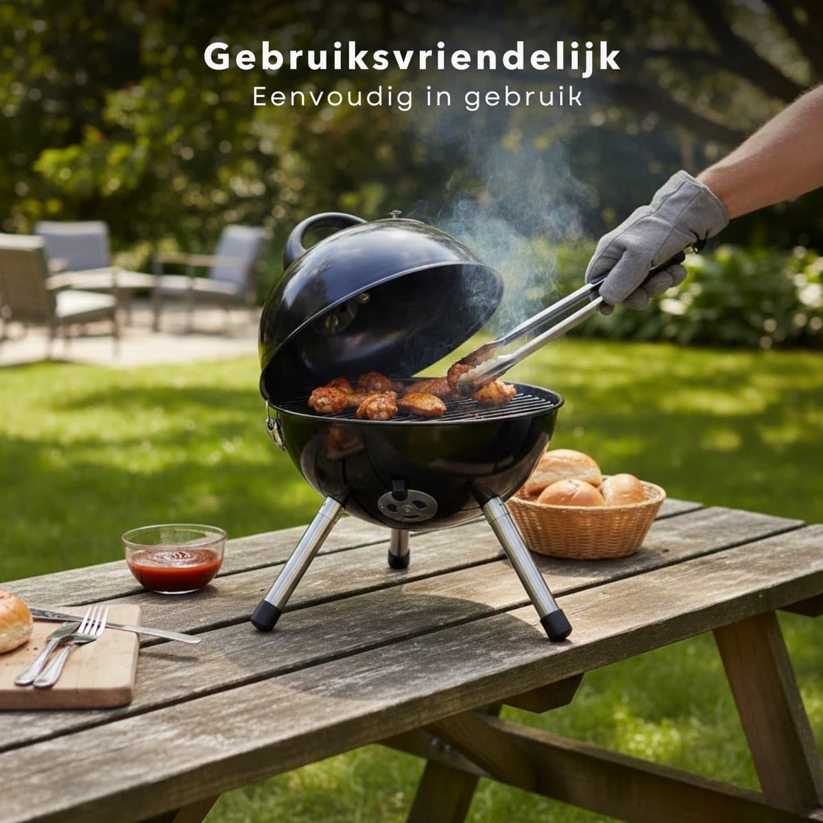 Cheqo® Kogelbarbecue - Houtskoolbarbecue - Houtskool Bbq - Kogel Bbq - Kolenbarbecue - Kogelgrill - Ronde Barbecue - Ronde Bbq - Barbecue Met Deksel - Houtskoolgrill - Draagbare Houtskool Bbq - Draagbare Barbecue thumbnail 7