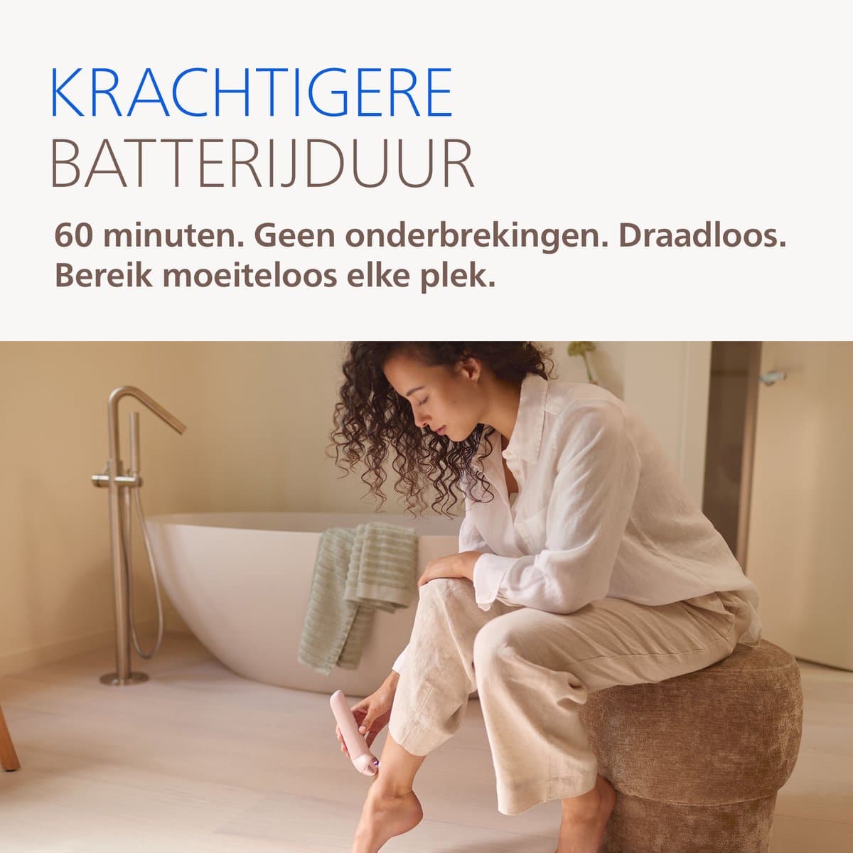 Philips Epilator Series 9000 – Draadloze Nat & Droog Elektrische Epilator, Ontharing voor Volledig Lichaam, met ProGuide, 6 Accessoires, 60 min. Gebruikstijd, Model BRE718 /00 thumbnail 4