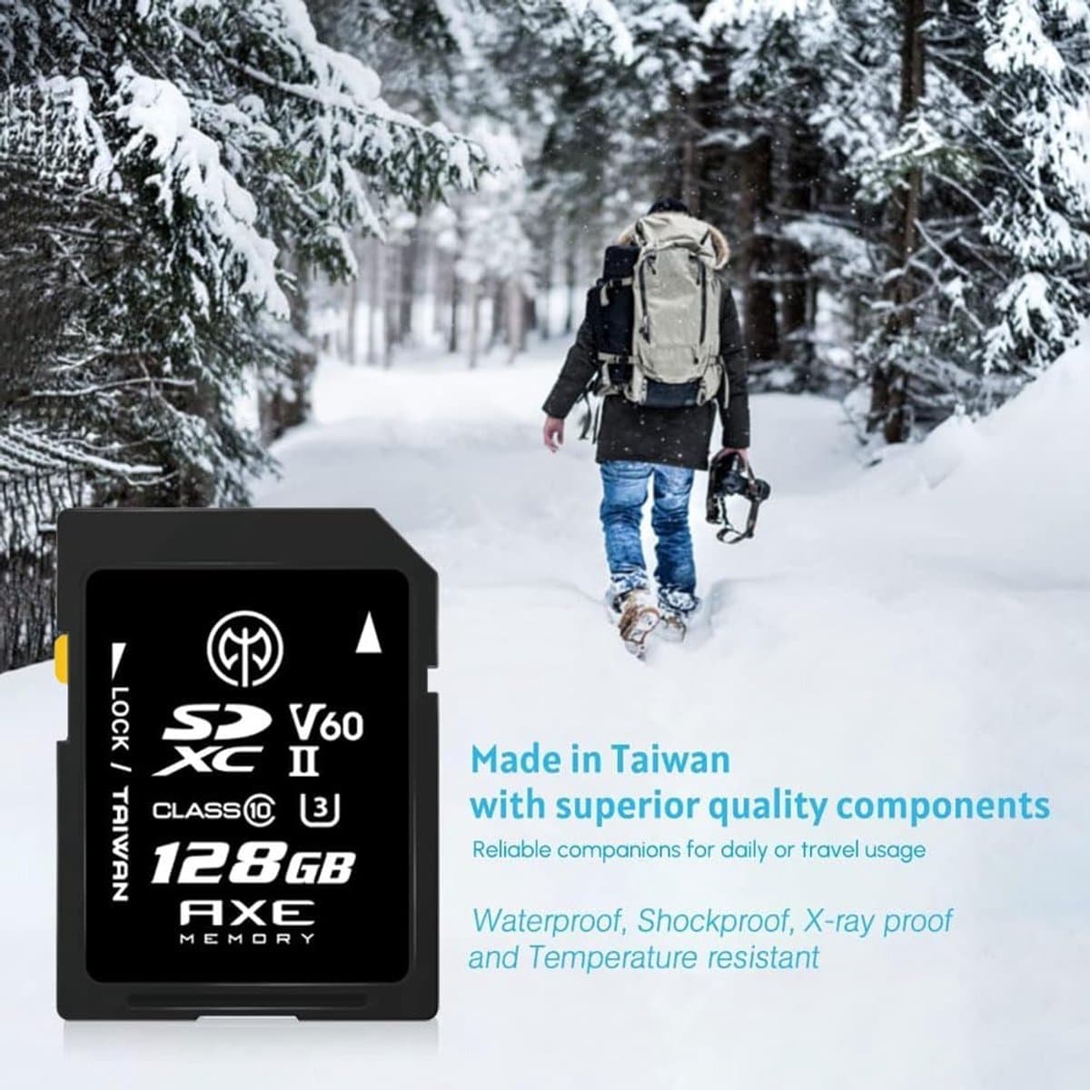 Snelle 128 GB SDXC geheugenkaart UHS-II U3 V60 voor 4K video thumbnail 2