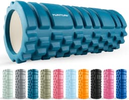 Productfoto van Tunturi Yoga Grid Foam Roller - Massage Roller - Petrol Blauw