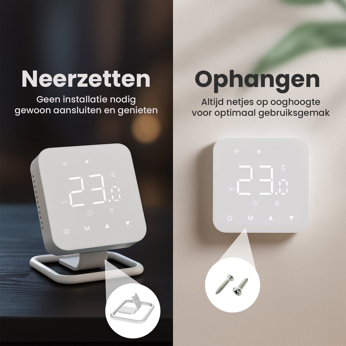 Nince Slimme Thermostaat - Wifi & Draadloos - Voor CV, Vloerverwarming & Radiatoren - Met App & Dagprogramma - Wit thumbnail 5