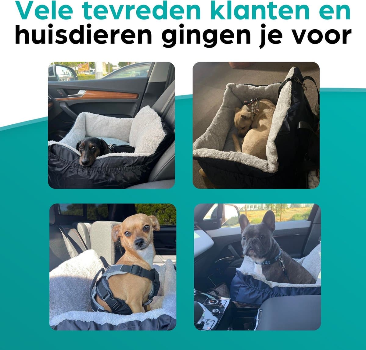 Filo Wasbare Autostoel Hond met Gordel - Hondenmand Auto - Voor in de Auto en Achterbank -Automand Honden - Hondenstoel - Hondenmand thumbnail 7