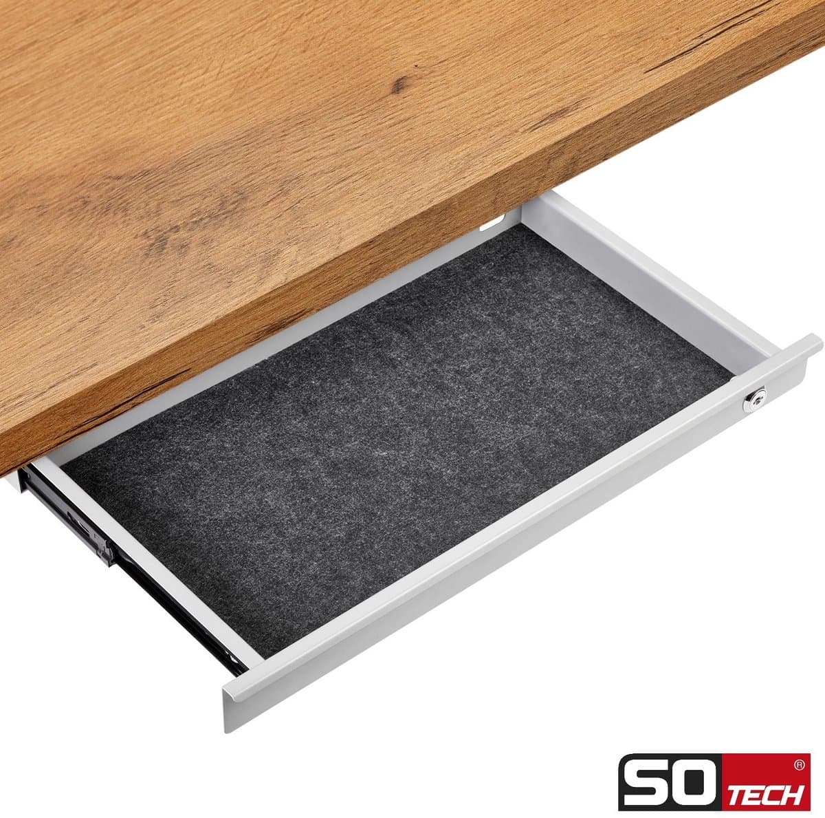 Bureau Onderbouwlade grijs afsluitbaar Breedte: 850 mm thumbnail 3
