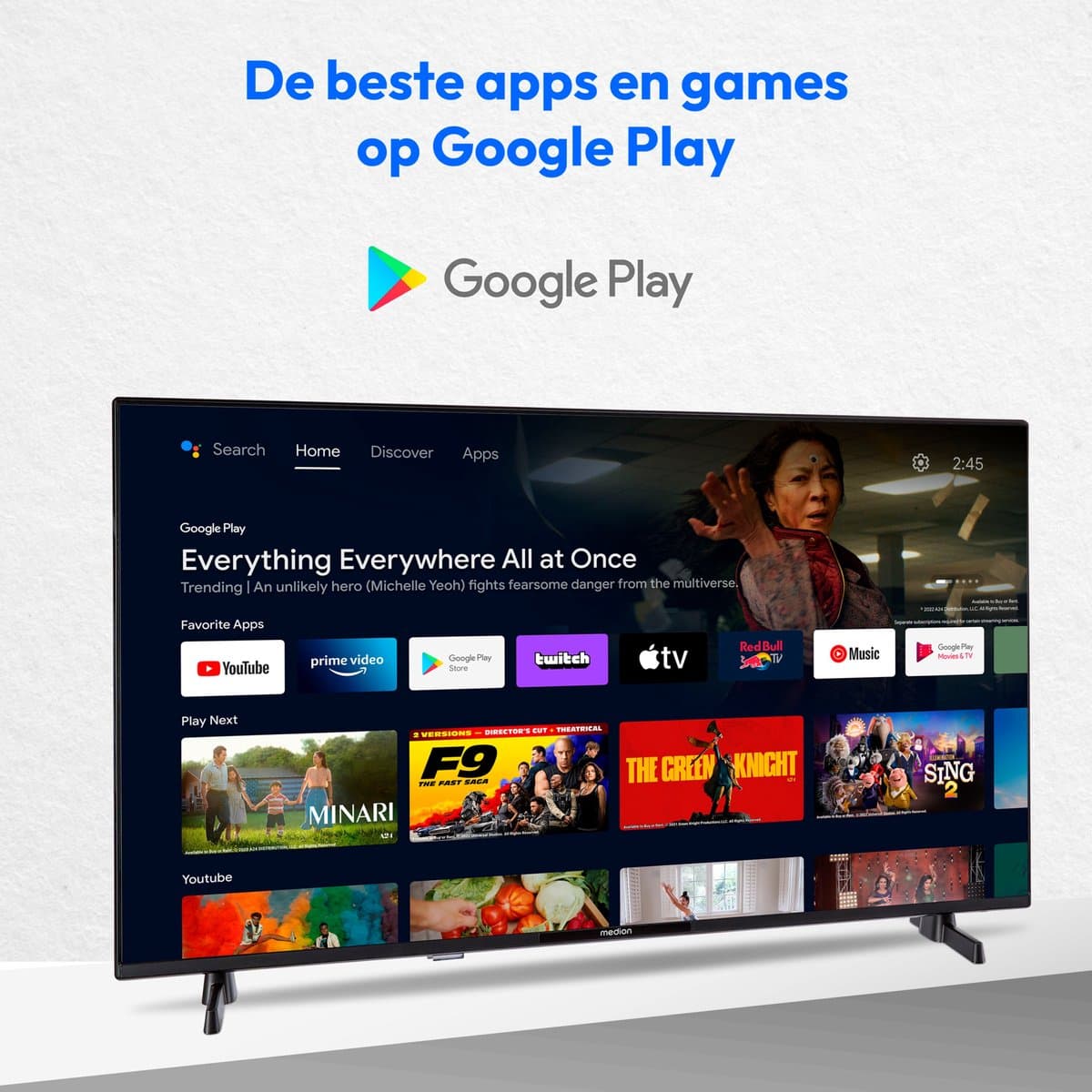 MEDION 108 cm 43" Full HD TV Android TV Smart TV HDR Prime Video PVR Bluetooth, MD843100 thumbnail 5