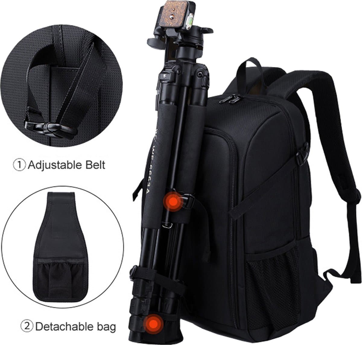 LightPro 18L rugzak foto camera video cameratas fototas rugtas grijs voor Canon Nikon Sony Fuji Olympus Pentax thumbnail 3