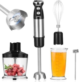Productfoto van Hand Blender Set - Keukenmixer Staaf - Eten Bereiden - 6-in-1 Functionaliteit - 700 ml - Zwart
