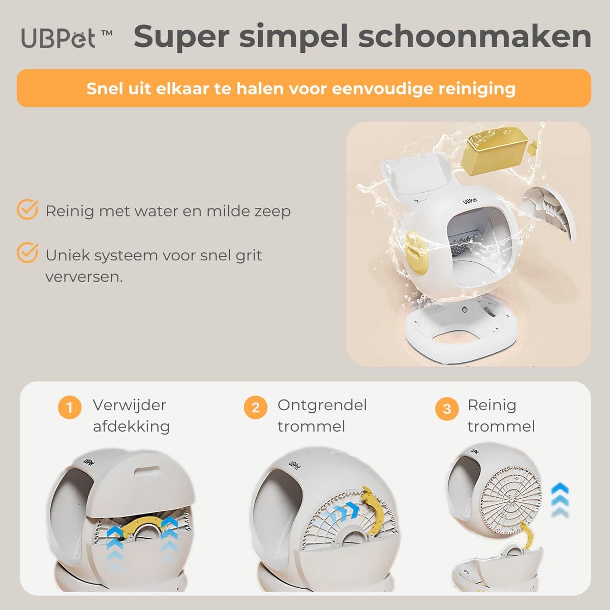 UBPET C20 automatische kattenbak met app en geurcontrole