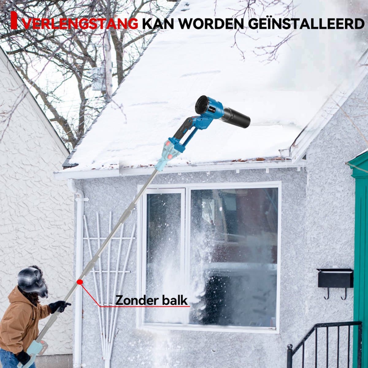 ONEVAN Accu Bladblazer - 432 km/u - Borstelloze bladblazer - extra krachtige - Met 2x 4.0Ah Accu's - 3 versnellingen - voor Tuin, Bladeren, Stof en Sneeuw thumbnail 6