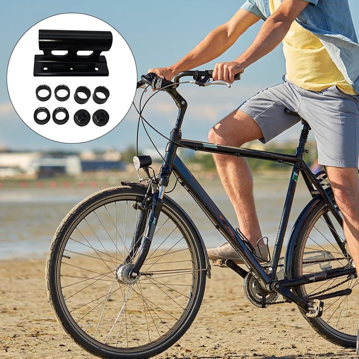 Fietsendrager Dak - Fietsmontage Set - Vervoer Fietsen - Stevige IJzeren Constructie - 11 cm Lengte - Zwart thumbnail 3