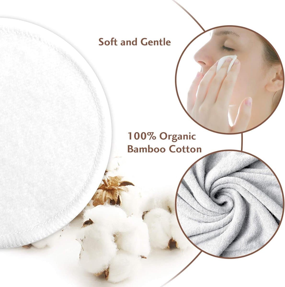 21 Herbruikbare Make-up Remover Pads met Washable Beauty Blender en Waszak thumbnail 5