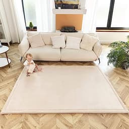 Productfoto van Hakuna Matte Wolkzachte Fluwelen Mat Speelmat baby 200 x 150 x 2,5 cm, Beige