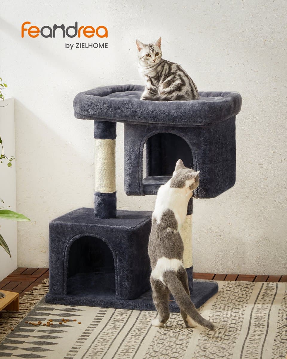 Feandrea PCT61GV2 - Krabpaal voor Katten - Met Groot Uitkijkplatform - 2 Kattenhuisjes - Krabpalen thumbnail 7