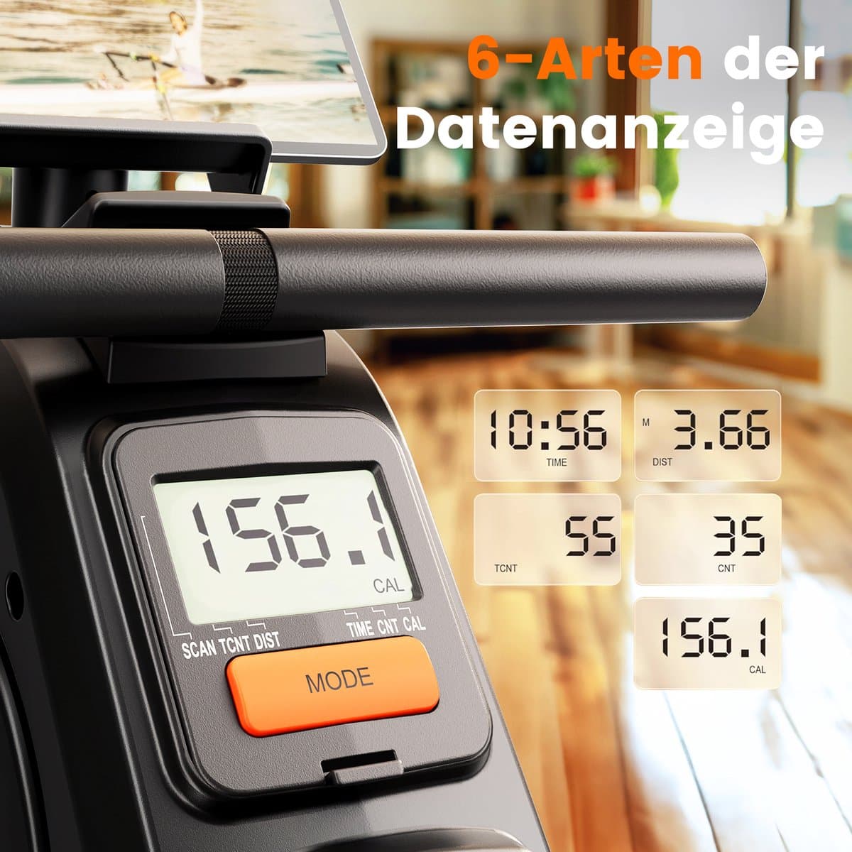 YOSUDA - Fluisterstille magnetische roeitrainer - 16 weerstandsniveaus met APP & LCD - Ruimtebesparend opvouwbaar - Tot 160 kg thumbnail 8