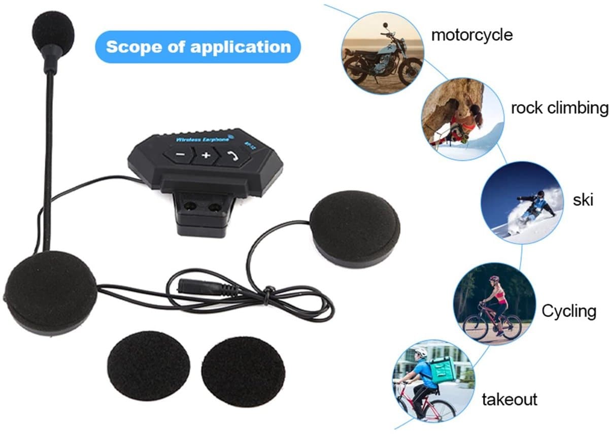 Dailygoody - Helm Bluetooth Headset - Motorhelm Headset - Handsfree Bellen - Hoofdtelefoon - Hoge Geluidskwaliteit - Communicatiesysteem - Geschikt vo... thumbnail 3