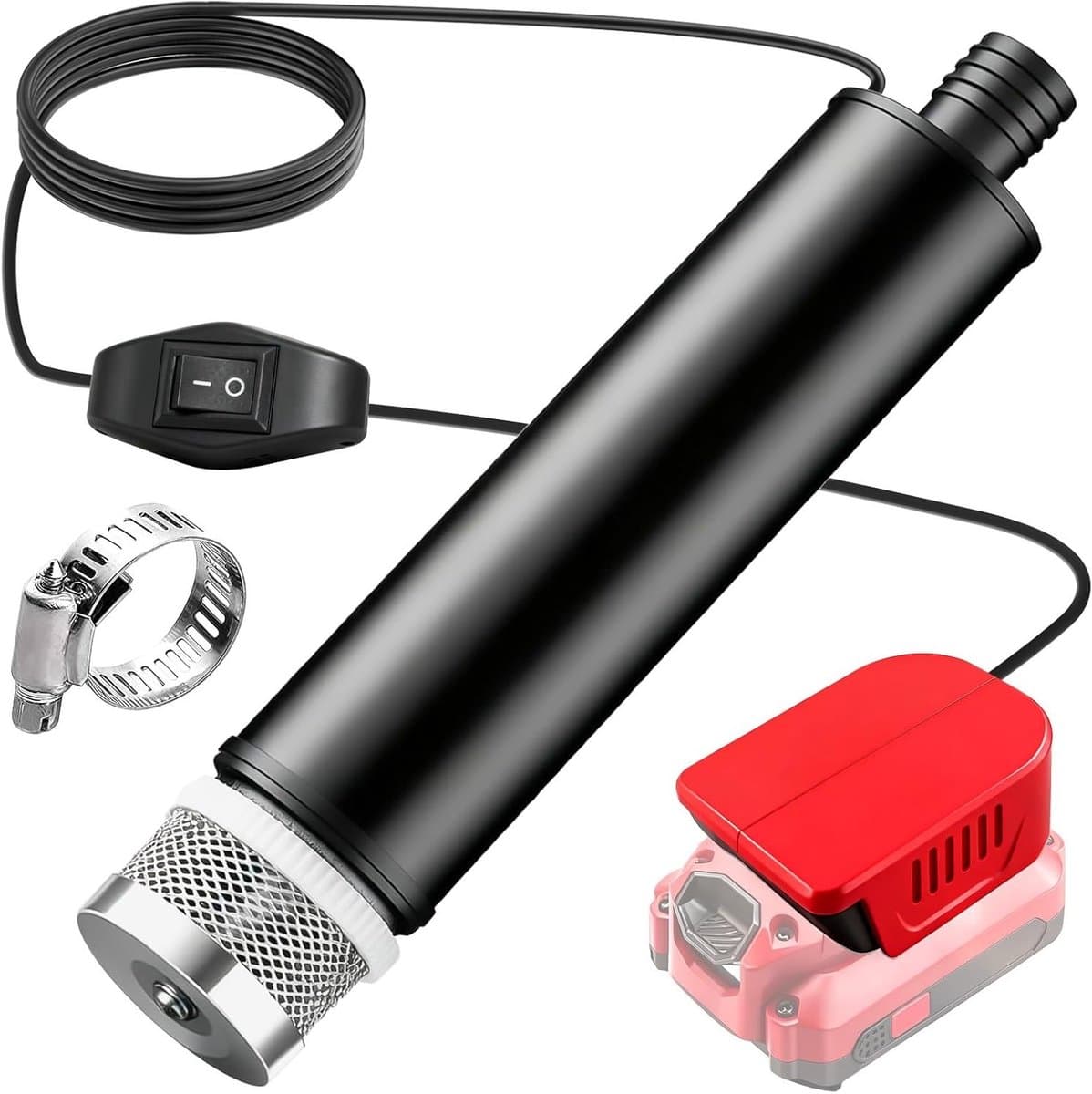 Krachtige Mini Waterpomp 30 L/Min, 4500 rpm, Dompelpomp voor Tuin, Whirlpool, Zwembad en Aquarium met 18 V Accu