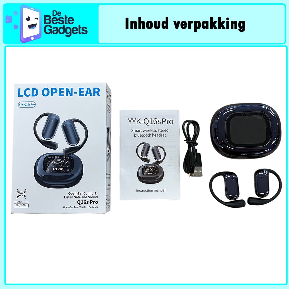 De Beste Gadgets Draadloze Oordopjes: open-ear, touchscreen case, 70 uur thumbnail 6