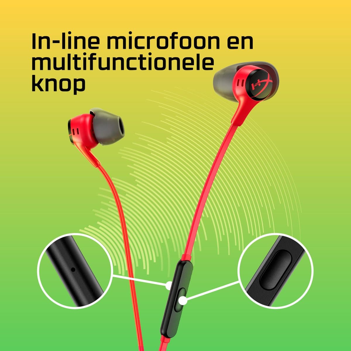 HyperX Cloud Earbuds II - Gaming Earbuds met Microfoon - Rood - PC/PlayStation/Xbox/Nintendo Switch/Mobile thumbnail 5