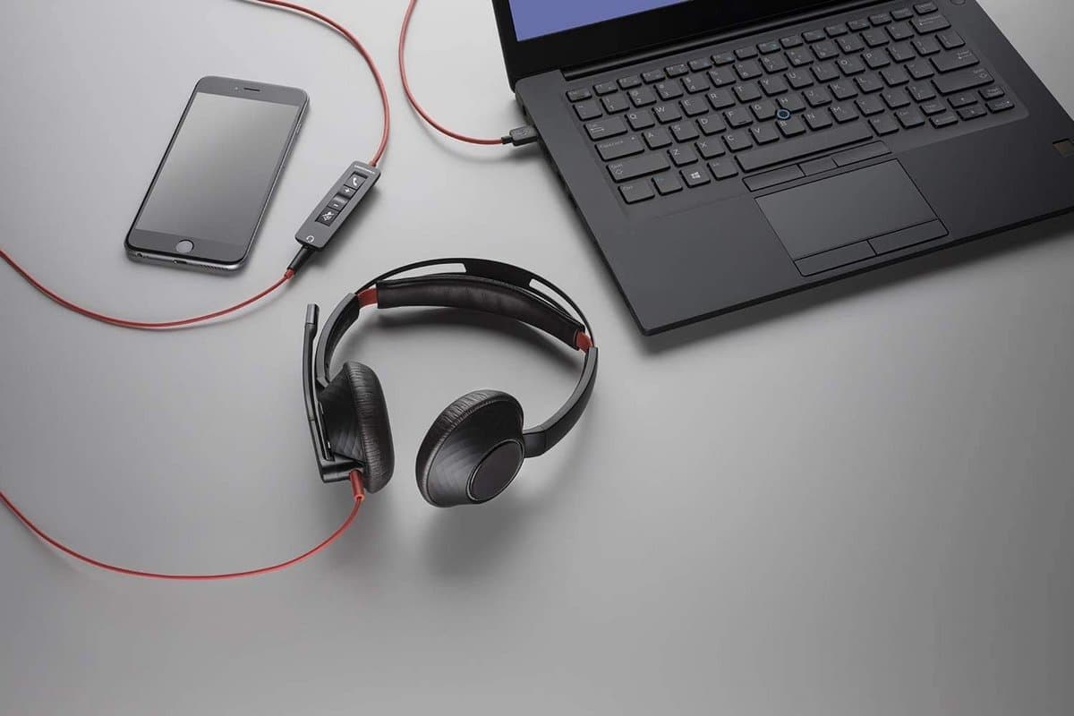 Headset Bedraad - Oorkoptelefoon Telefoon - Zakelijk Bellen - Comfortabel Ontwerp - USB-C Aansluiting - Zwart Rood thumbnail 4