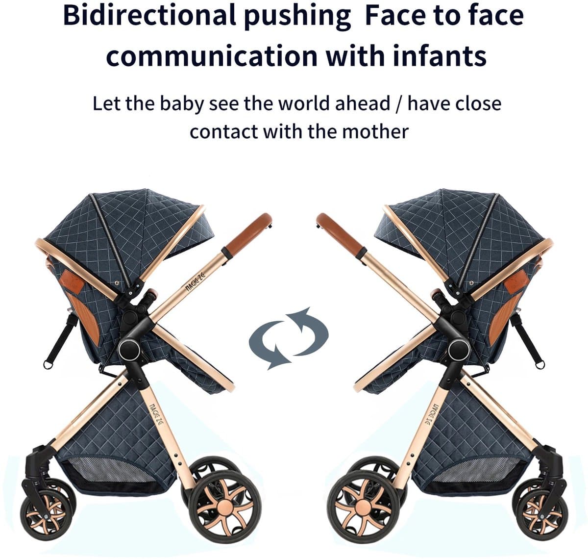 Kinderwagen Reis Systeem - 3-in-1 Kinderwagen - Veilig Vervoer - Lichtgewicht Aluminium Frame - Vanaf Geboorte - Khaki thumbnail 6
