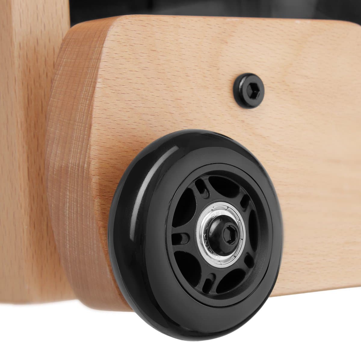 tectake® Houten Roeimachine - Opvouwbare Roeitrainer met 6 Weerstand Standen - Home Gym - Workout Roeiapparaat - Met Trainingscomputer en Borstband - Bluetooth en Kinomap-app compatibel - Draagkracht tot 150kg thumbnail 4