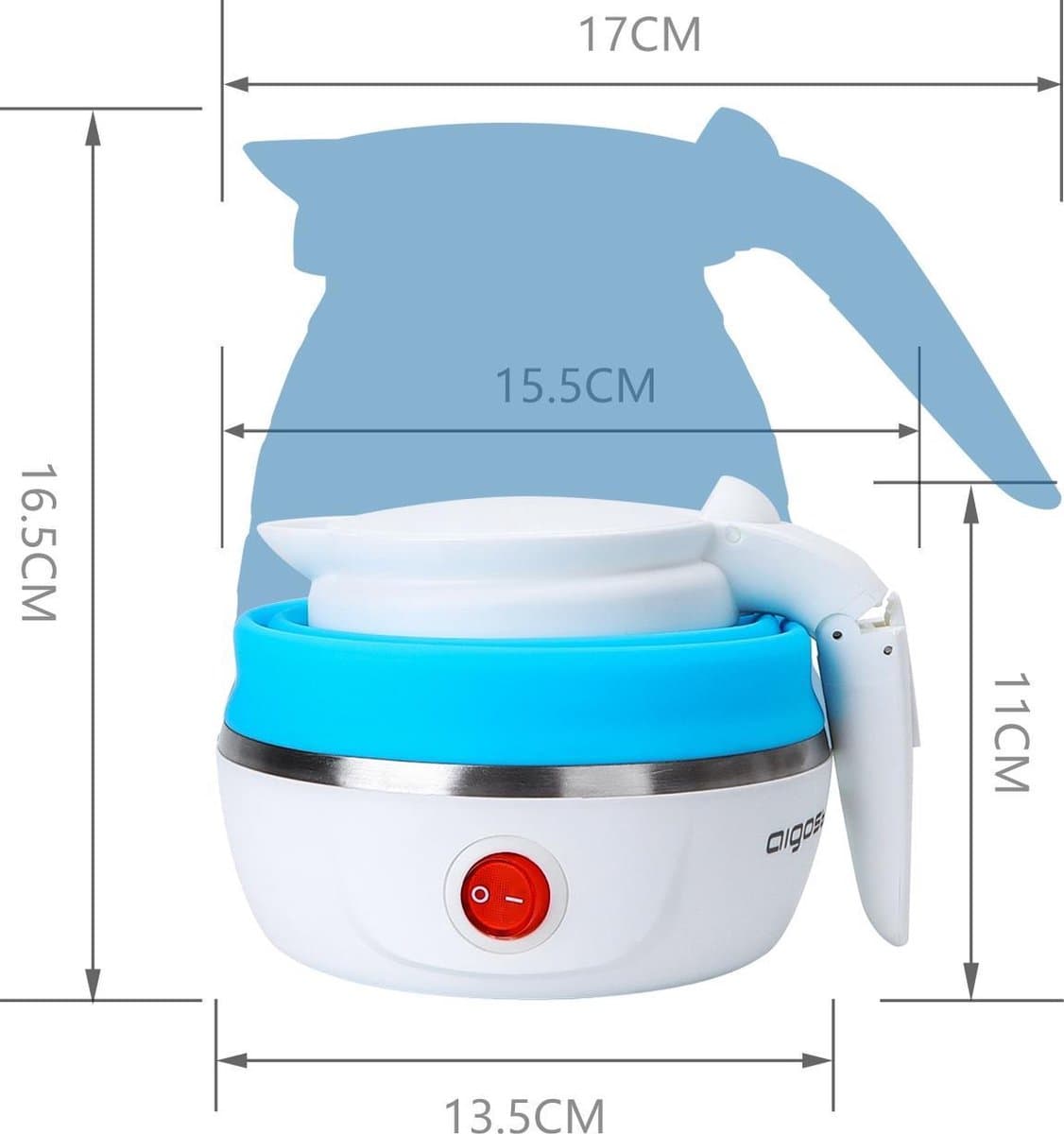 Aigostar Opvouwbare Mini Waterkoker 0,6L – Reis & Camping, Dual Voltage, BPA-vrij thumbnail 8