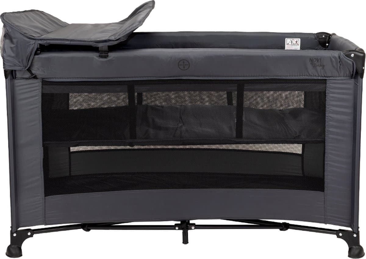 Novi Baby Kiki Luxe - Campingbed - Donker Grijs - reisbed - Inclusief transporttas - Inclusief verschoonblad - Inclusief bodemverhoger thumbnail 2