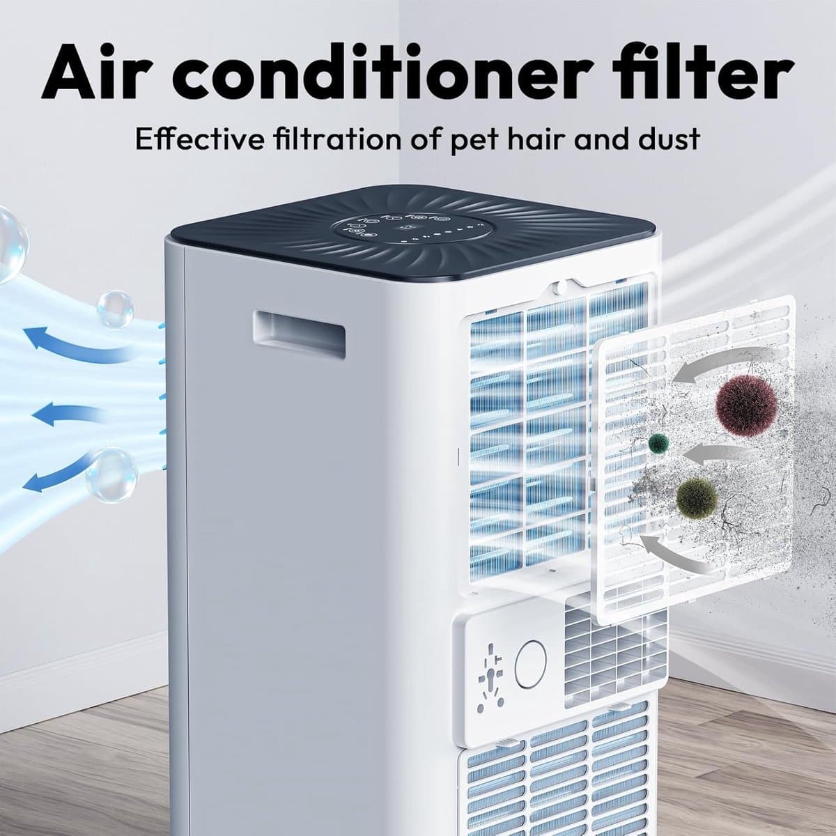 Mobiele airco 10000 BTU – 3-in-1 met ontvochtiger, afstandsbediening, timer en raamkit – tot 42 m² thumbnail 7