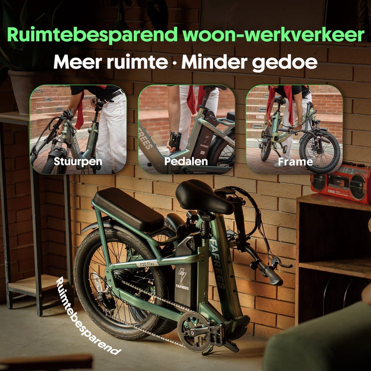 Fafrees F20 Flex Elektrische Vouwfiets - 20 Inch - Torque Sensor - 250W Motor - 36V 20Ah Lithium Accu - Actieradius tot 120km - Shimano 7 Versnellingen - E-bike Heren & Dames thumbnail 8