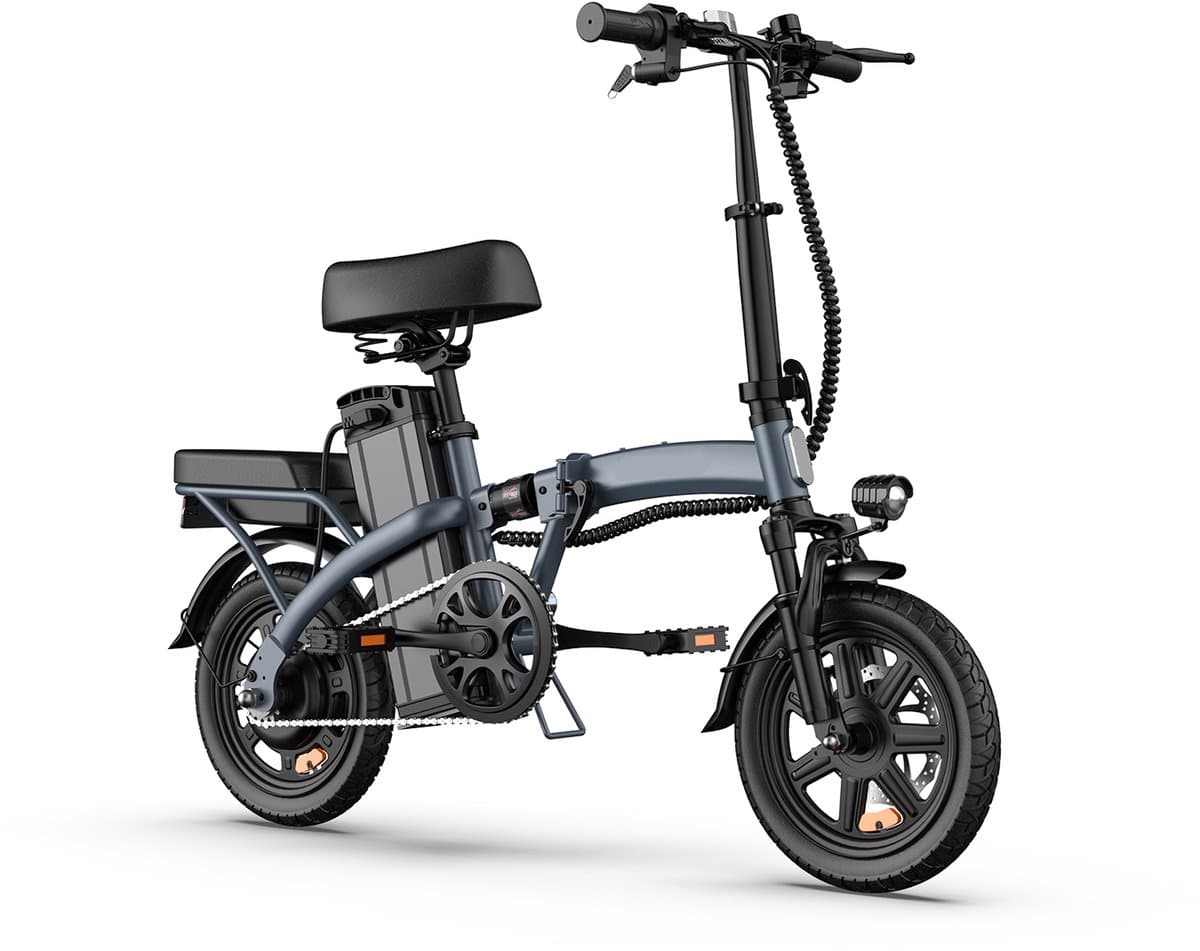 Qekud F1L Elektrische Vouwfiets - 14" E-Bike met Dubbele Vering - 250W Motor - 48V 7.5Ah Uitneembare Accu - Schijfremmen - Comfortabele Stadsfiets thumbnail 4