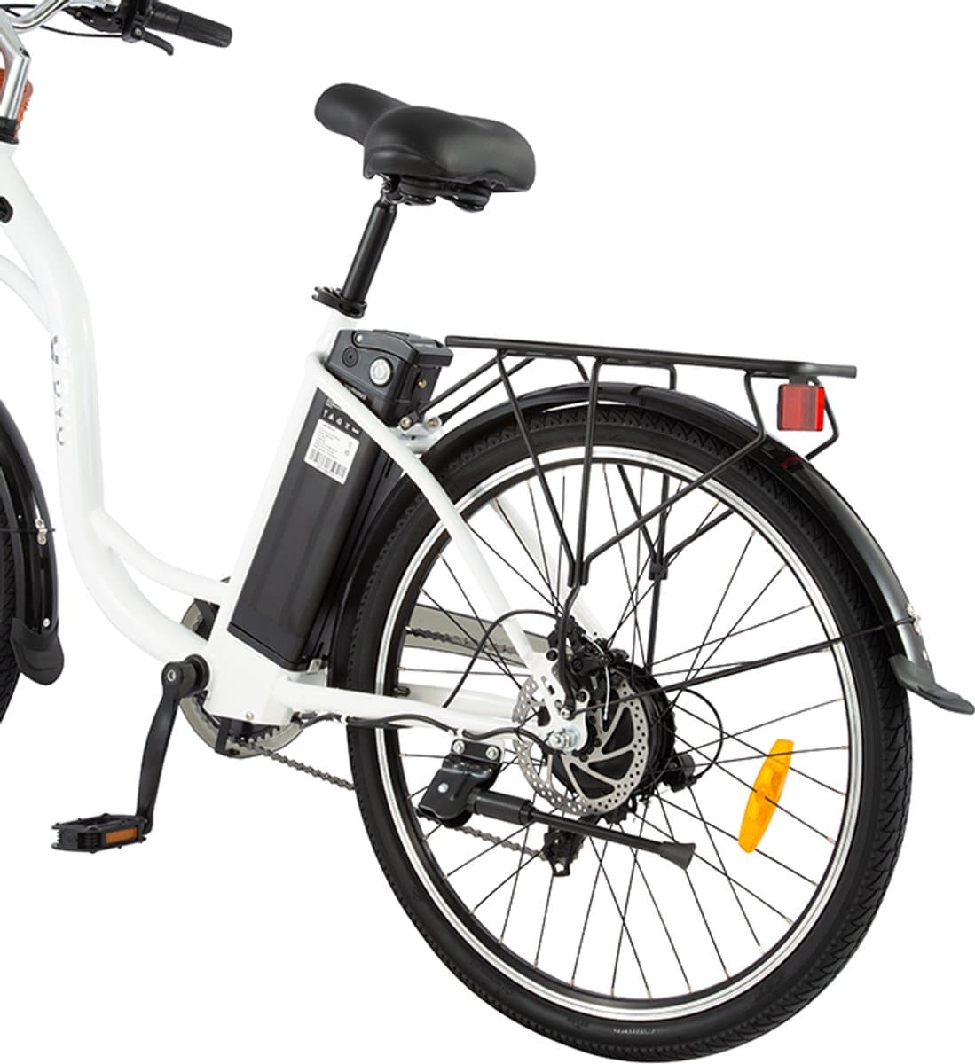 DYU C6 E-Bike - 26 inch - 43km actieradius - 250W motor - 36V 12,5Ah accu - Dubbele schijfremmen - Maximaal laadvermogen 120 kg - wit thumbnail 7
