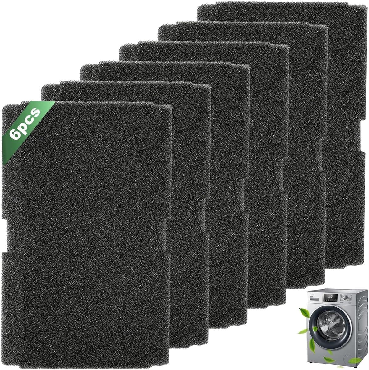 SnelShoppen - 6 Stuks Droogfilters voor Wasdroger, 240 x 155 x 10 mm, Schuimstoffilter, Sponsfilter, Filtermat voor Warmtepomp Droger