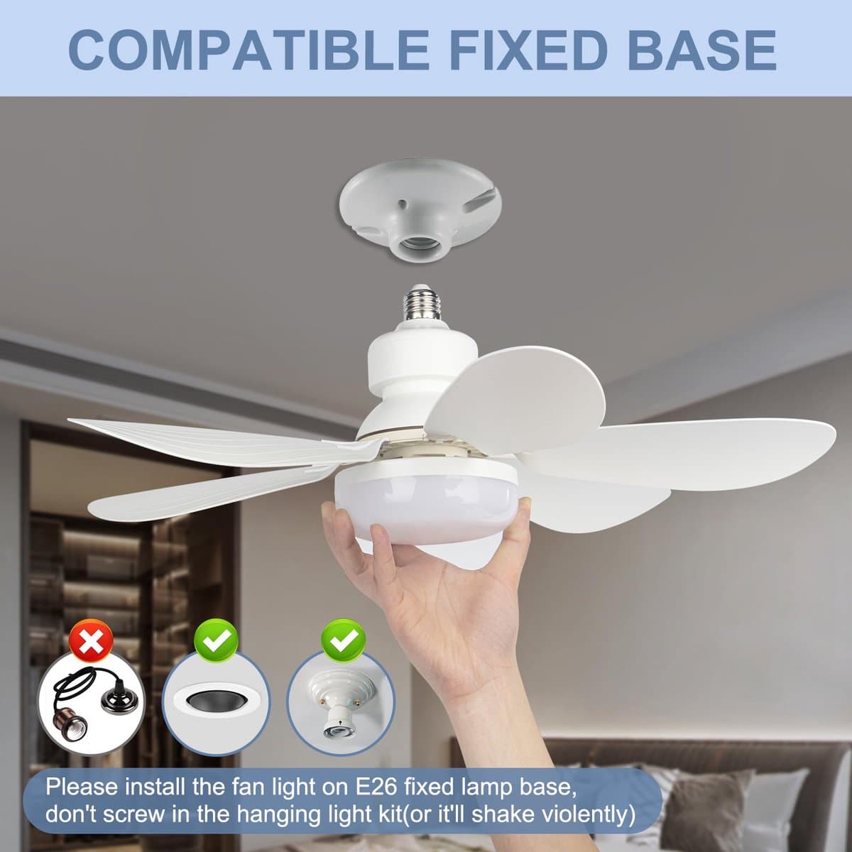 Kraftverdia Plafondventilator met verlichting - LED 40W - Ø 50cm - Afstandsbediening smart lamp - Plafondlampen - Plafond lamp - Ventilator thumbnail 3