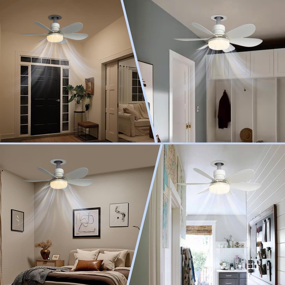 Kraftverdia Plafondventilator met verlichting - LED 40W - Ø 50cm - Afstandsbediening smart lamp - Plafondlampen - Plafond lamp - Ventilator thumbnail 4