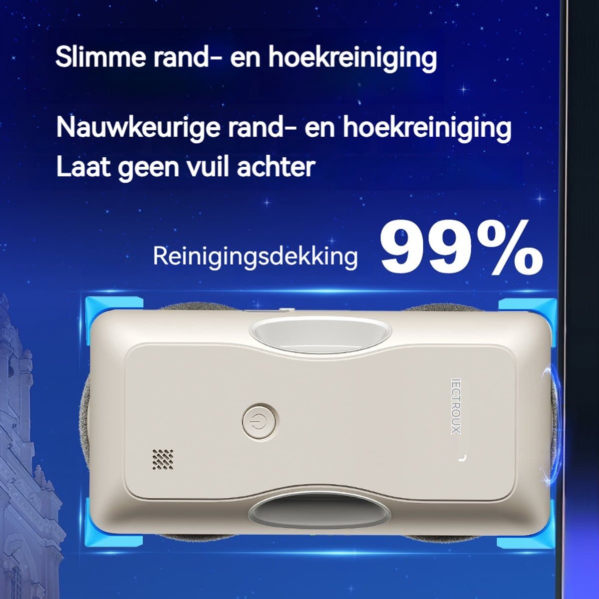 LIECTROUX G8 Raamrobot – Snelle Reiniging, Dubbele Waterspray, Bionische Wisser, AI Navigatie en Randdetectie thumbnail 3
