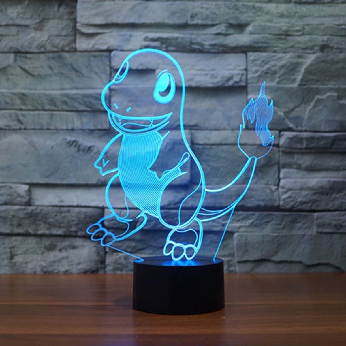 Samstyle - Game LED Lamp - 16 kleuren - 3D lamp- Charmander- Pokémon - Afstandsbediening - USB Sfeerlamp voor Kinderkamer, Slaapkamer & Bureau thumbnail 2