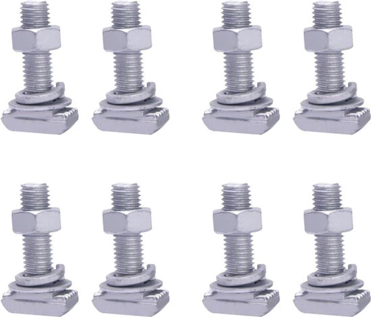 8 stuks T-sleuf adapters voor dakdragers en fietsen - M12 roestvrijstalen groefstenen met lastbegrenzers