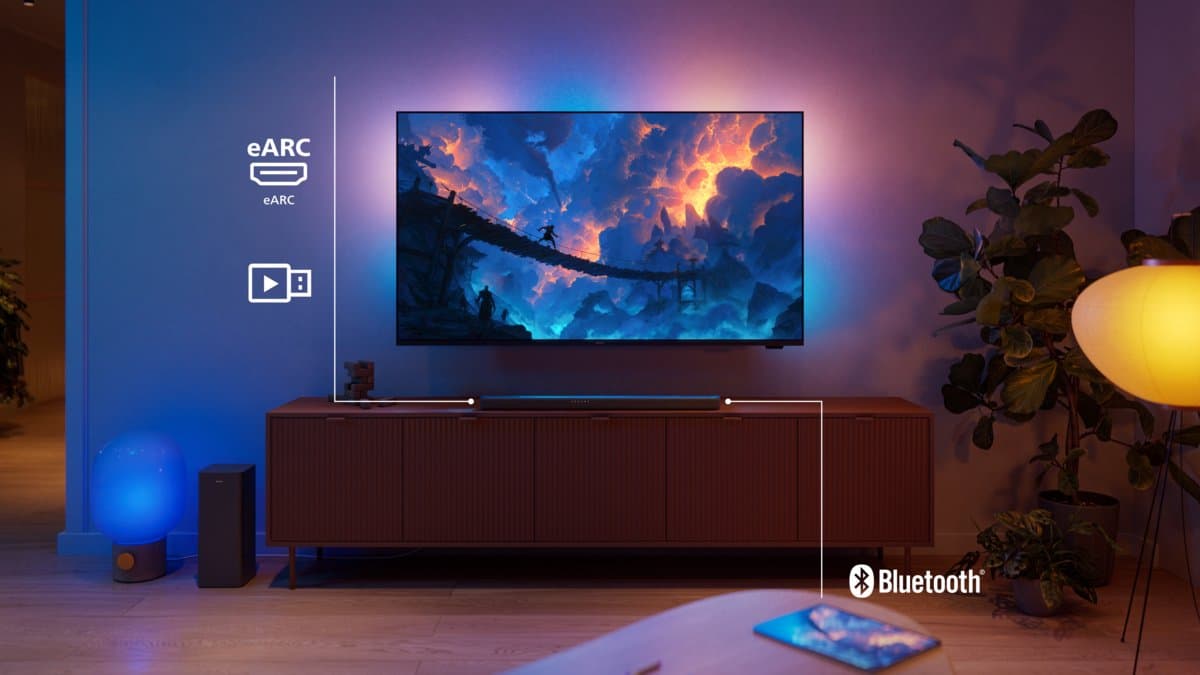 PHILIPS TAB8301/10 - 3.1.2-kanaals Soundbar - Draadloze Subwoofer - 380W Vermogen - Dolby Atmos - DTS:X - DTS Virtual:X - Bluetooth 6.0 LE Audio - HDMI eARC - Gun Metal thumbnail 5
