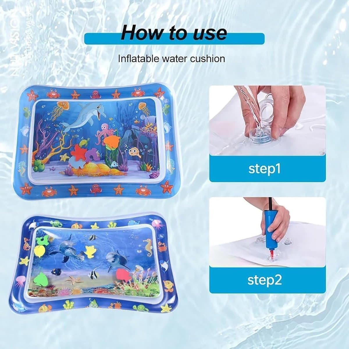 Waterspeelmat Sensorisch - Watermat - Speelkleed - Speelmat met Watersensor - Watersensor Technologie - Koel en Comfortabel - Afwaterend en Opvouwbaar - Opblaasbaar - Huisdieren - Baby thumbnail 2