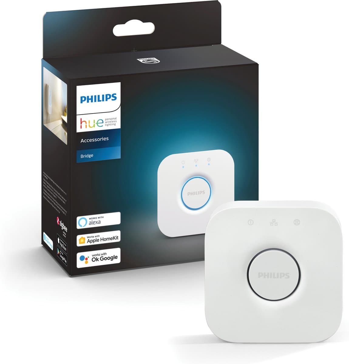 Philips Hue Starterspakket - E14 - met 2 Kogellampen - Warmwit Licht - Incl. 1 Hue Bridge - Hue White thumbnail 4