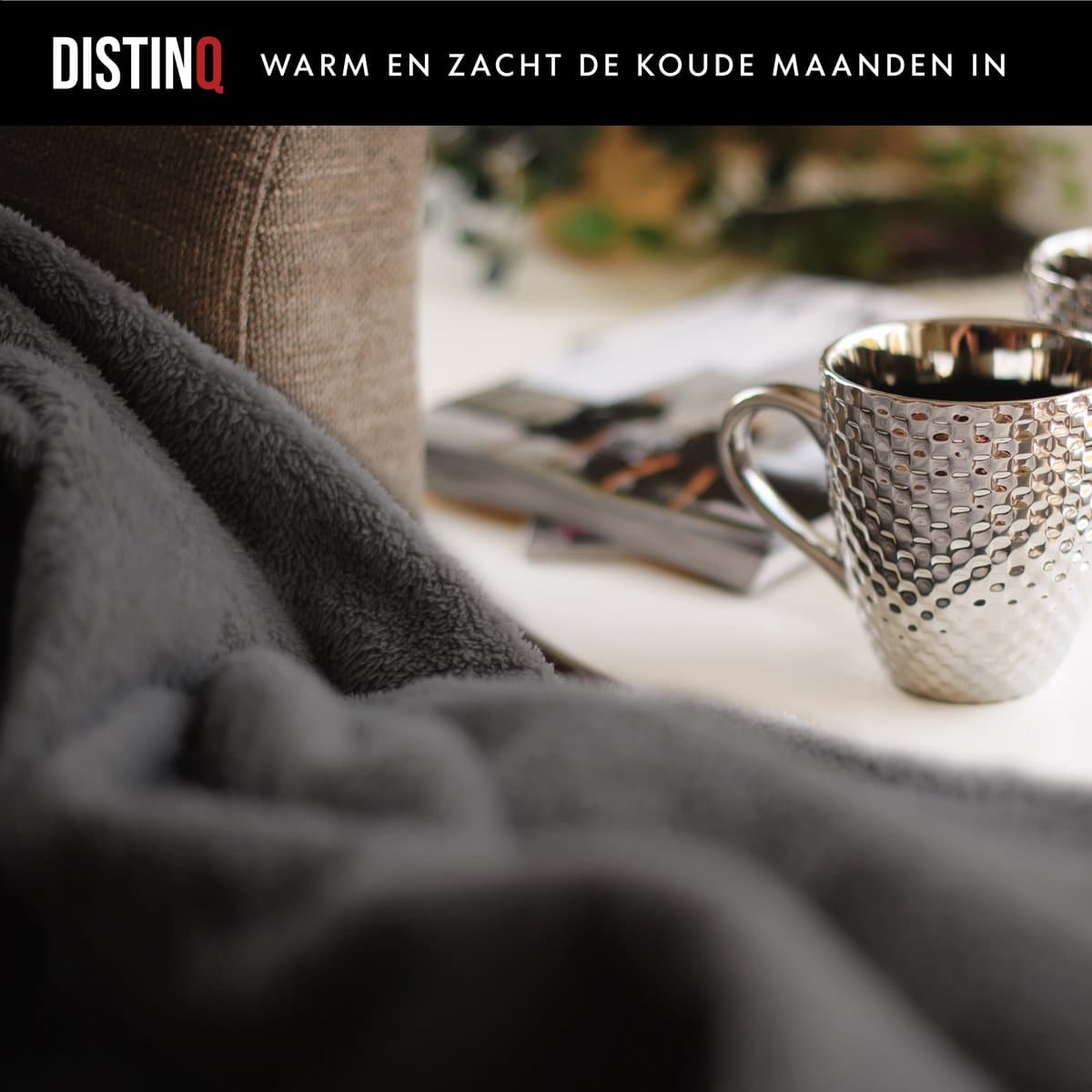 DistinQ Elektrische Bovendeken 160x120 cm - Warmtedeken 160Watt - Omslagdeken Automatische Uitschakeling - Oververhittingsbescherming - 9 Standen - Donker Grijs - Energiezuinig thumbnail 8
