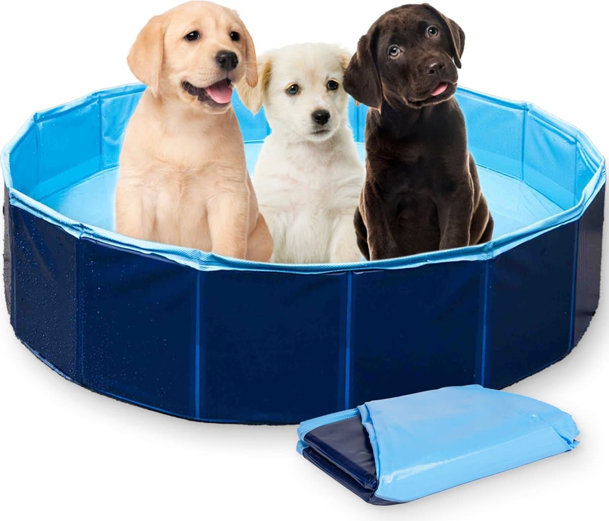 Frummel Honden Zwembad - Waterpret Opzetzwembad Huisdier - Blauw - 80 x 20cm - Opvouwbaar