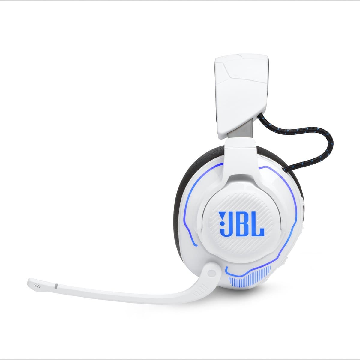 JBL Quantum 910P - Draadloze Over-ear Headset voor PlayStation (PS5 & PS4) - 2.4 GHz & Bluetooth - Noise Cancelling - Headtracking 3D Audio - 45+ uur batterij - Wit thumbnail 4
