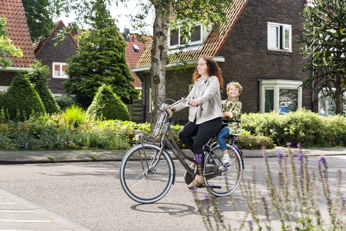 Qibbel Junior 6+ Fietsstoeltje Achter Bagagedrager bevestiging - Black/brown - inclusief voetbeschermingsplaten en voetsteunen thumbnail 2