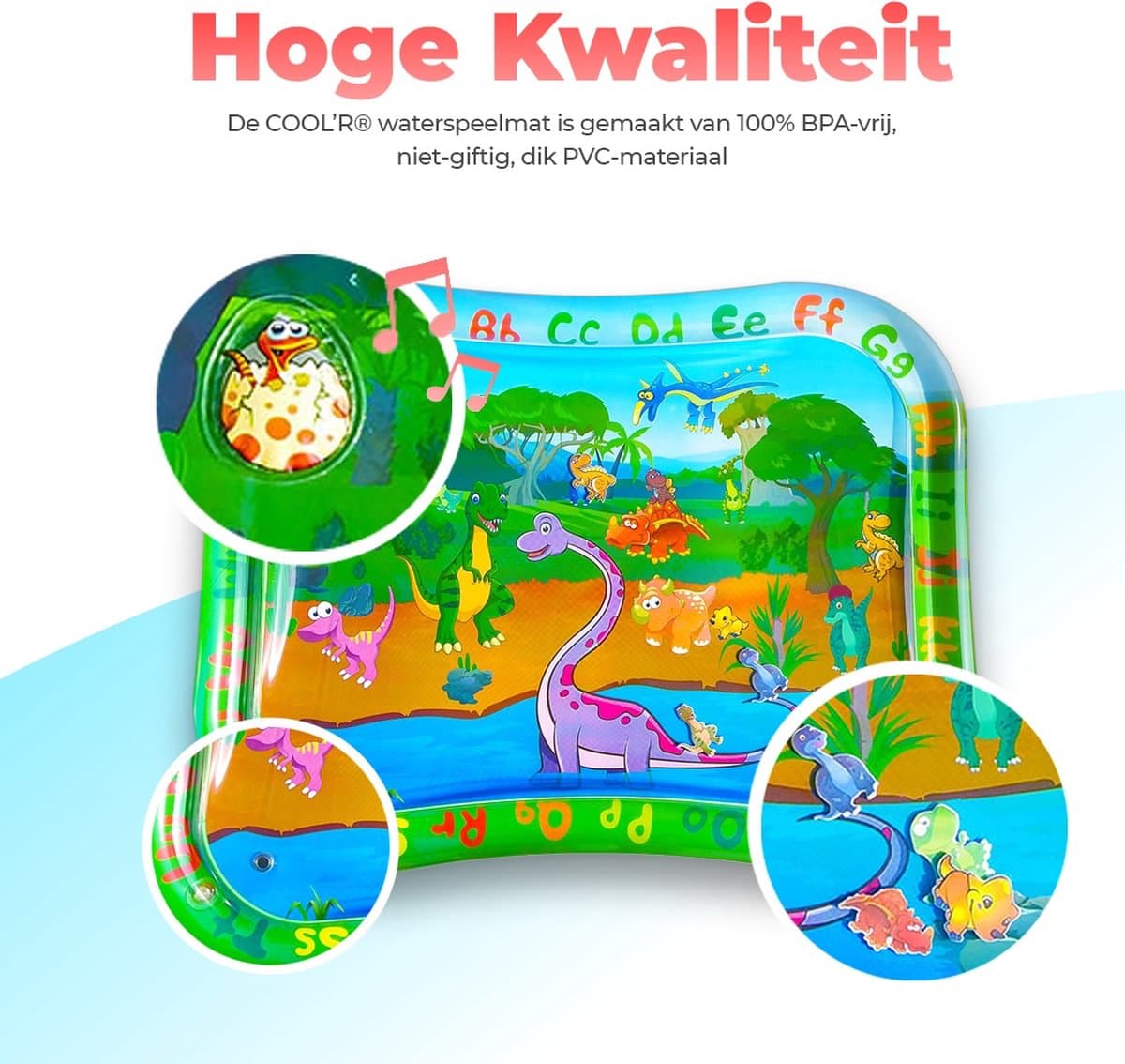 COOL'R® XXL Waterspeelmat - Groen - Met geluid - Speelmat - Opblaasbaar baby water speelmat - Speelkleed - Waterspeelgoed - Baby speelgoed 0 jaar - Kraamcadeau - Kinderspeelgoed - Tummy Time - Baby Gym thumbnail 2