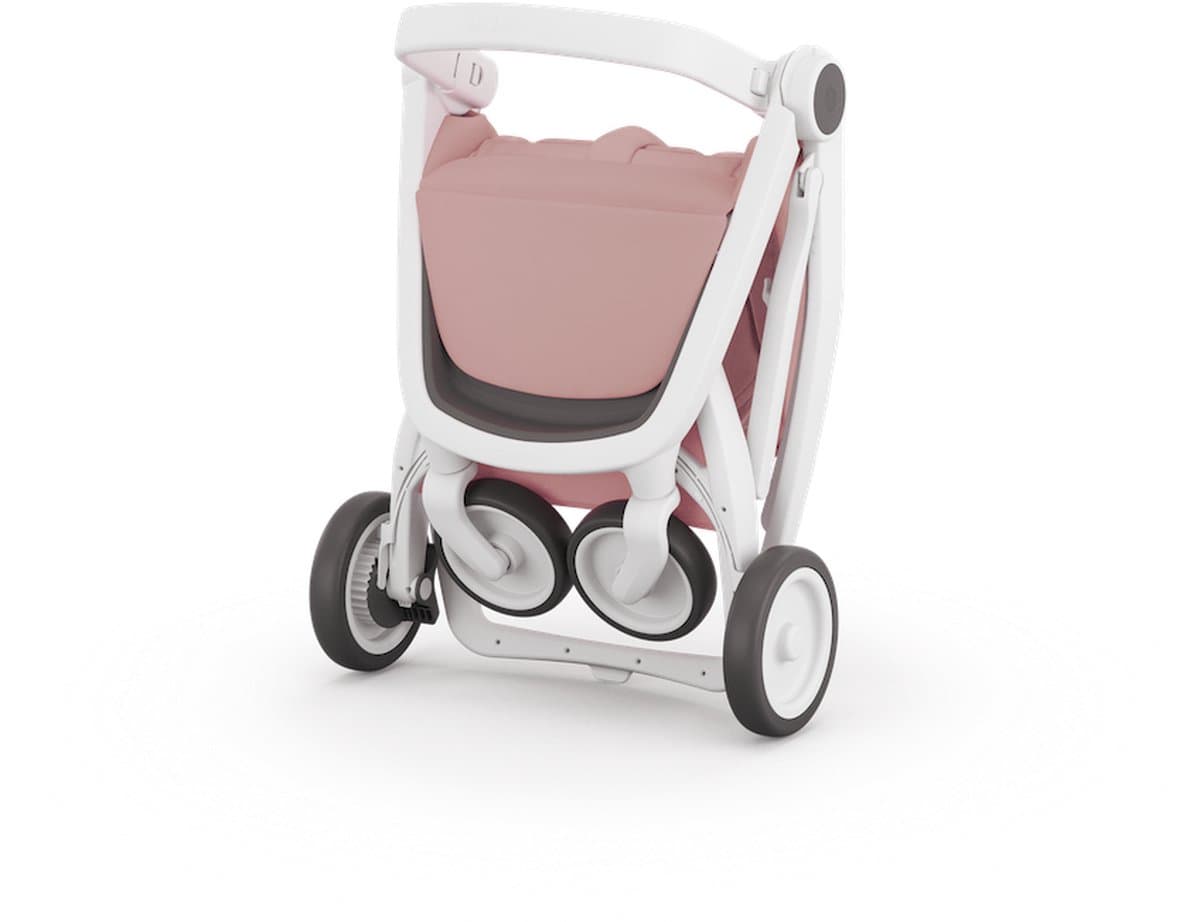 Greentom Classic Buggy Kinderwagen - Lichtgewicht Reisbuggy, Inklapbaar, Duurzaam (Gerecycled) - Wit Licht Roze thumbnail 3