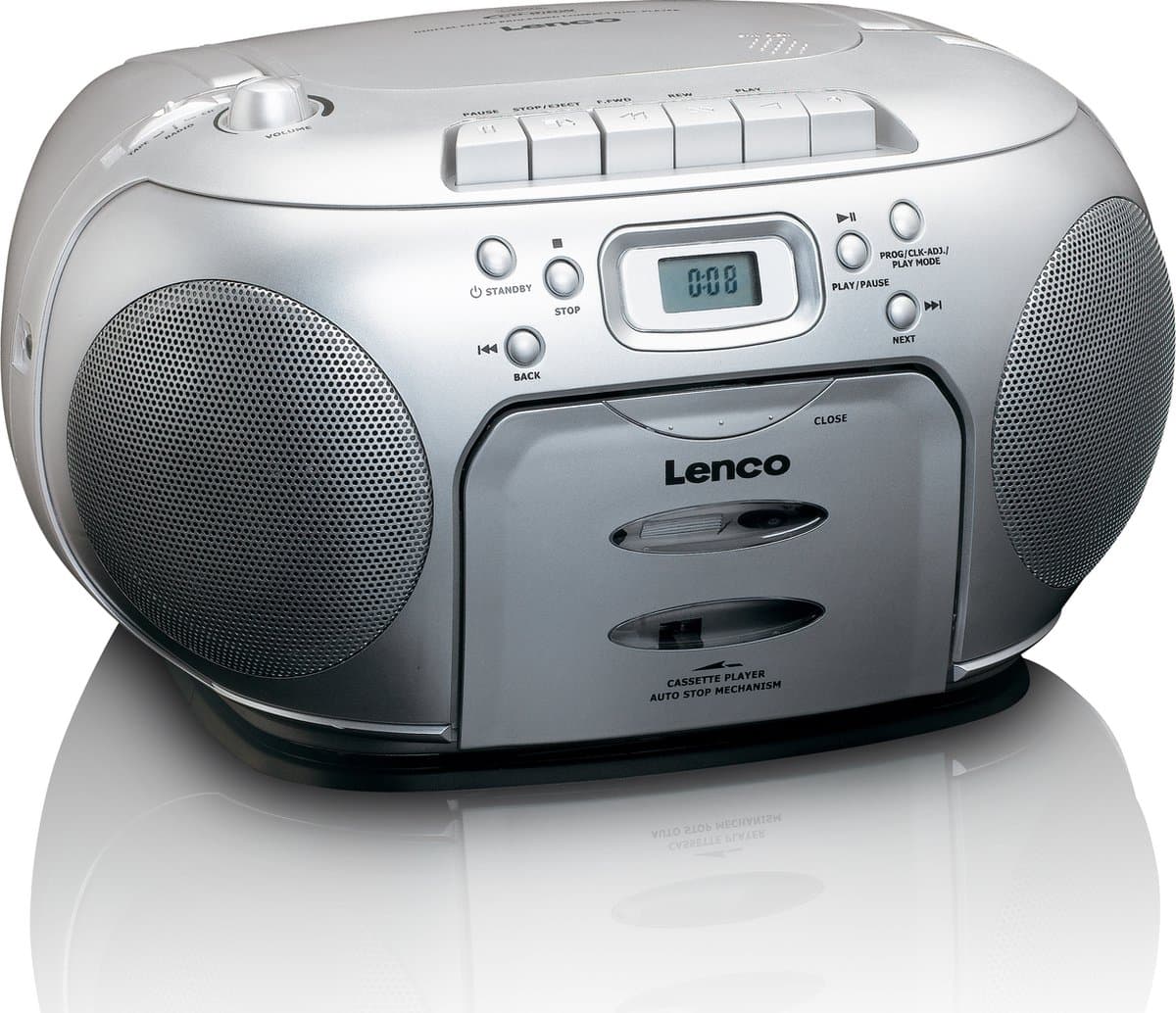 Lenco SCD-420SI - Draagbare radio CD speler met MP3 optie en koptelefoon - Zilver thumbnail 4