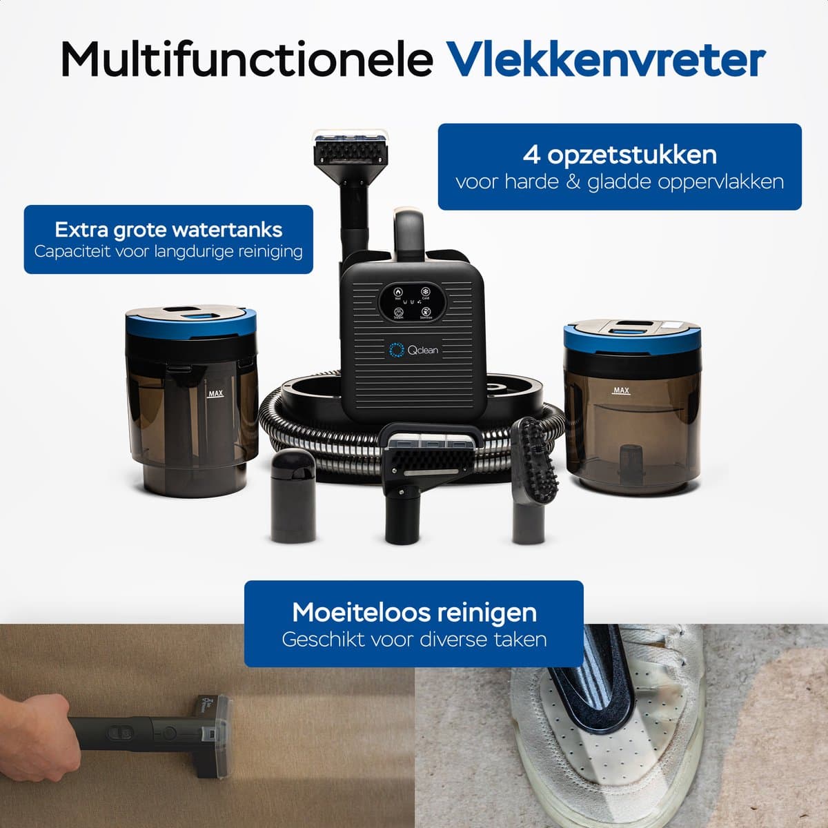 Qclean Tapijtreiniger PRO 4-in-1 met stoom & sterilisatie thumbnail 7
