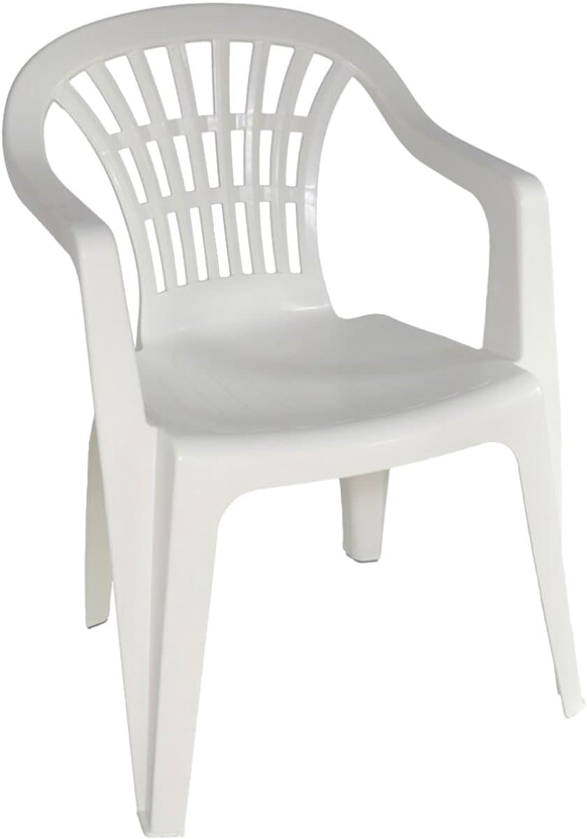 Gerimport Stoel voor buiten/binnen - tuinstoelen - wit - 50 x 54 x 76 cm - stevig kunststof - Bijzet stoelen thumbnail 2