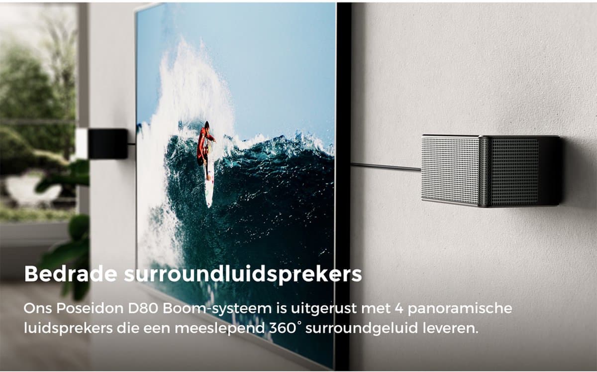 ULTIMEA Poseidon D80 Boom 7.1 Dolby Atmos soundbar met draadloze subwoofer en 4 surround speakers thumbnail 5