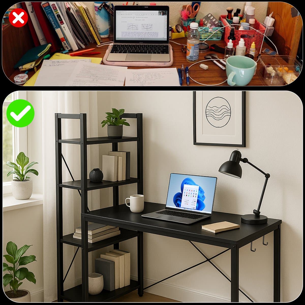 Bayt Bureau - Game Bureau - Gaming bureau - Computertafel - Zwart - 120 x 75 x 120 cm thumbnail 6